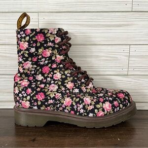 Dr. Martens Page Black Rose Canvas Women’s Boots - Women’s Size 6